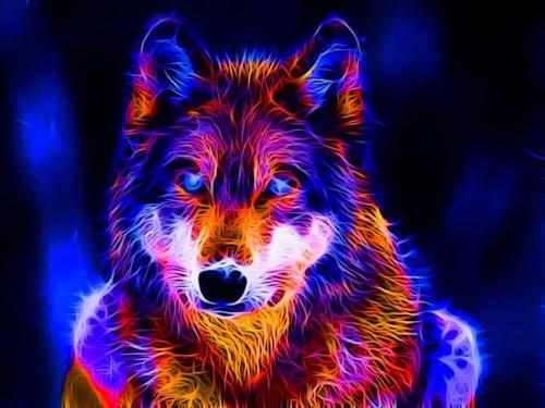 Psychedelischer Wolf