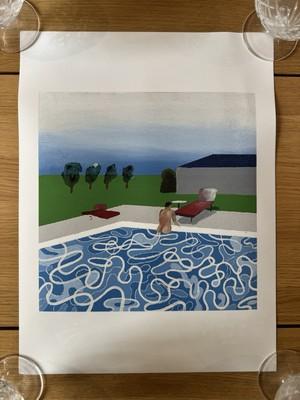 David Hockney Peter getting out of Nicks Pool