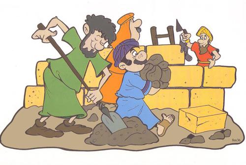 Nehemiah building the wall
