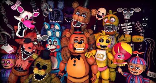 Solve FNAF - CC x Gregory jigsaw puzzle online with 9 pieces