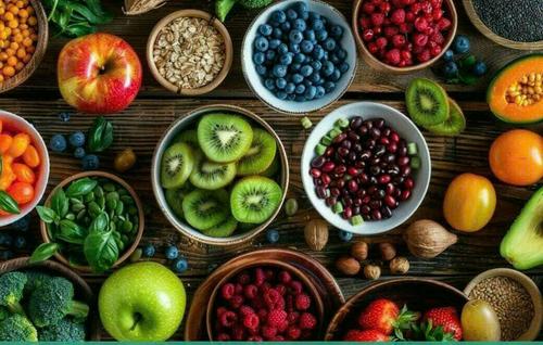 Assorted Fresh Fruits Berries and Nuts