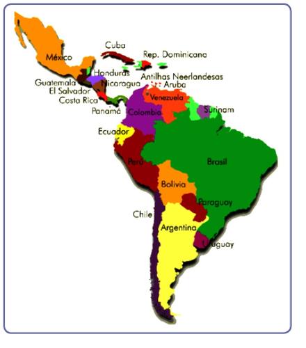 MAPA DE LAS AMERICAS