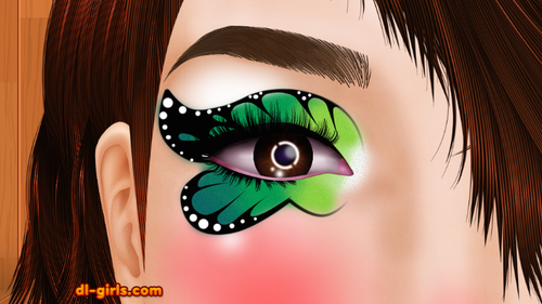 Eye with butterfly makeup