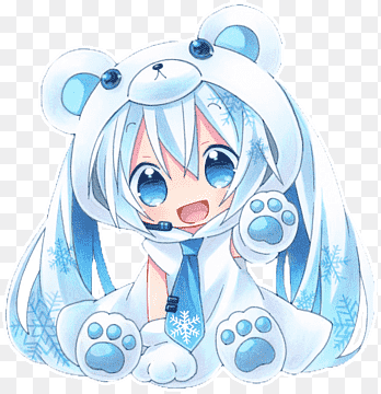 cute blue bear anime