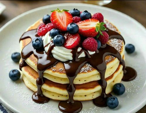 Chocolate Berry Pancake Stack