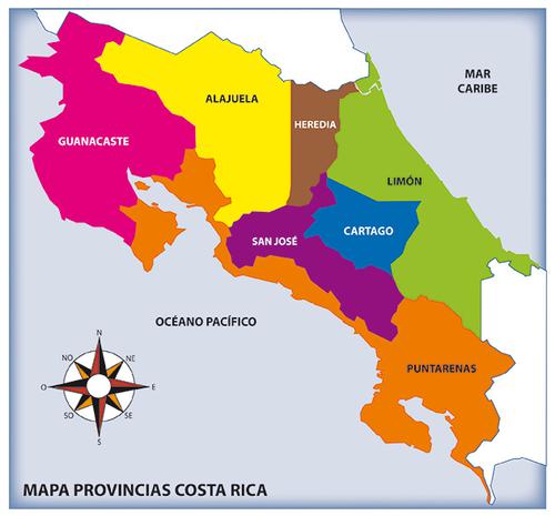 Las provincias de Costa Rica