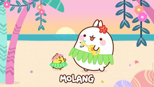 Molang - singing in the beach
