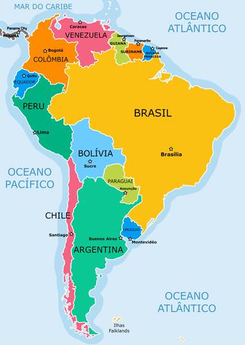 Mapa América do Sul
