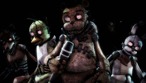 Solve FNAF - CC x Gregory jigsaw puzzle online with 9 pieces