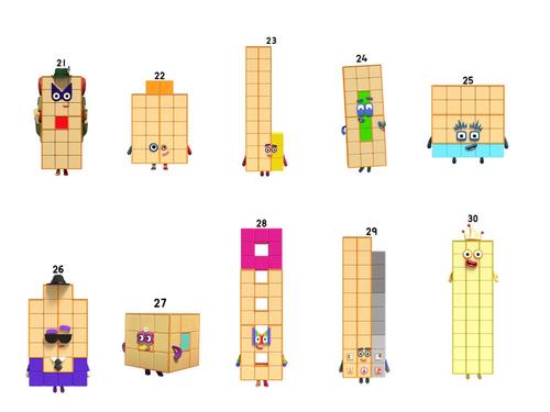 Numberblocks 21 to 30 Puzzle