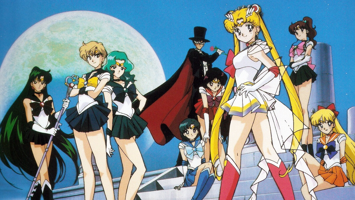 Os quatro personagens da sailor moon.