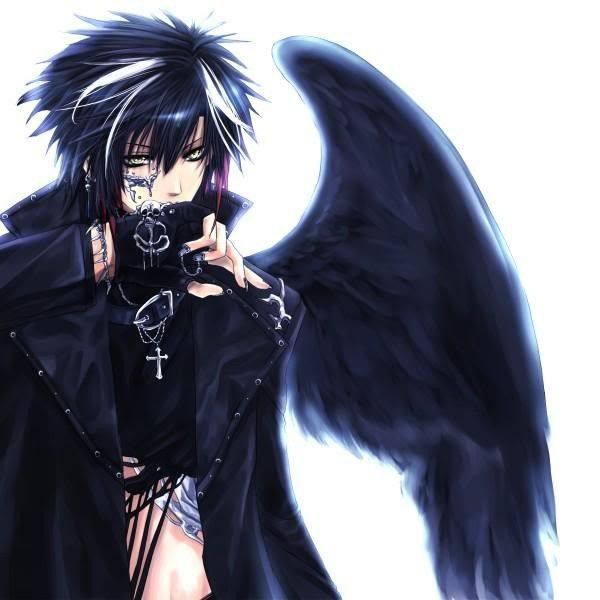 anime angel with black hair