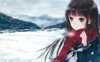 Chica de anime en invierno