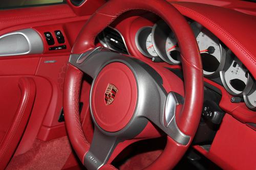 Red leather Porsche interior