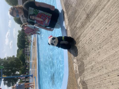 Me and Blossom in swimming pool