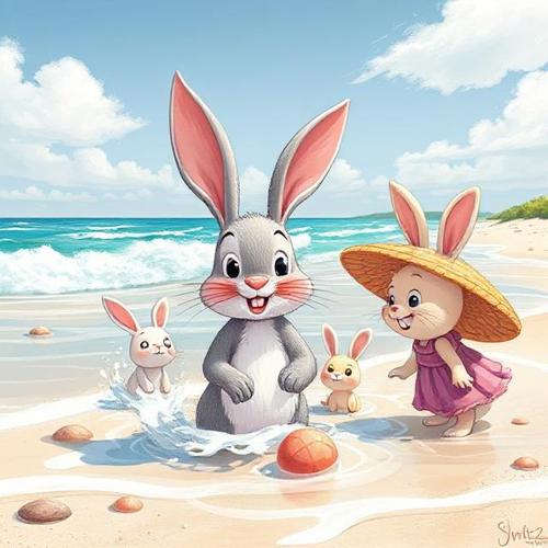 bunny on the beach