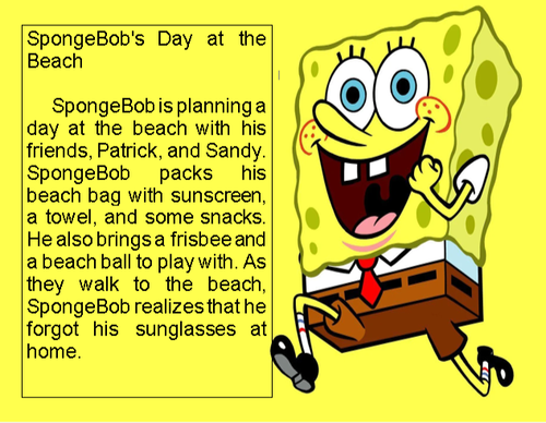 Spongebob's day in a beach