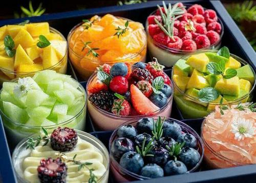 Fresh Berry and Melon Fruit Parfaits