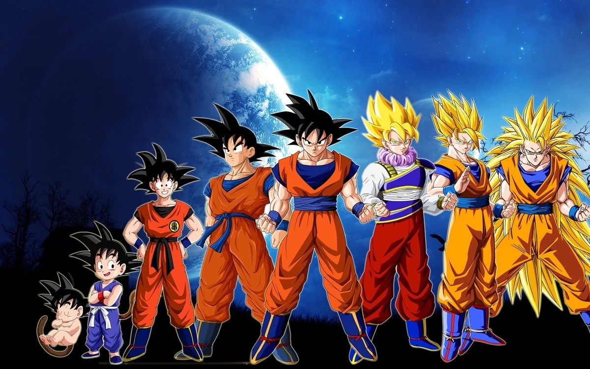 Imagem dos desenhos animados HD de Dragon Ball Z, Super Saiyan